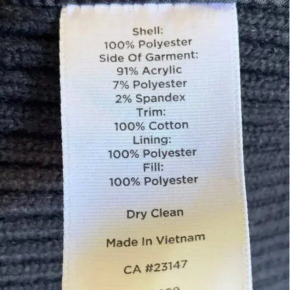 Talbots Navy Blue Quilted Puffer Vest Side Ribbed Stretch Zippered front Size S - Picture 8 of 9